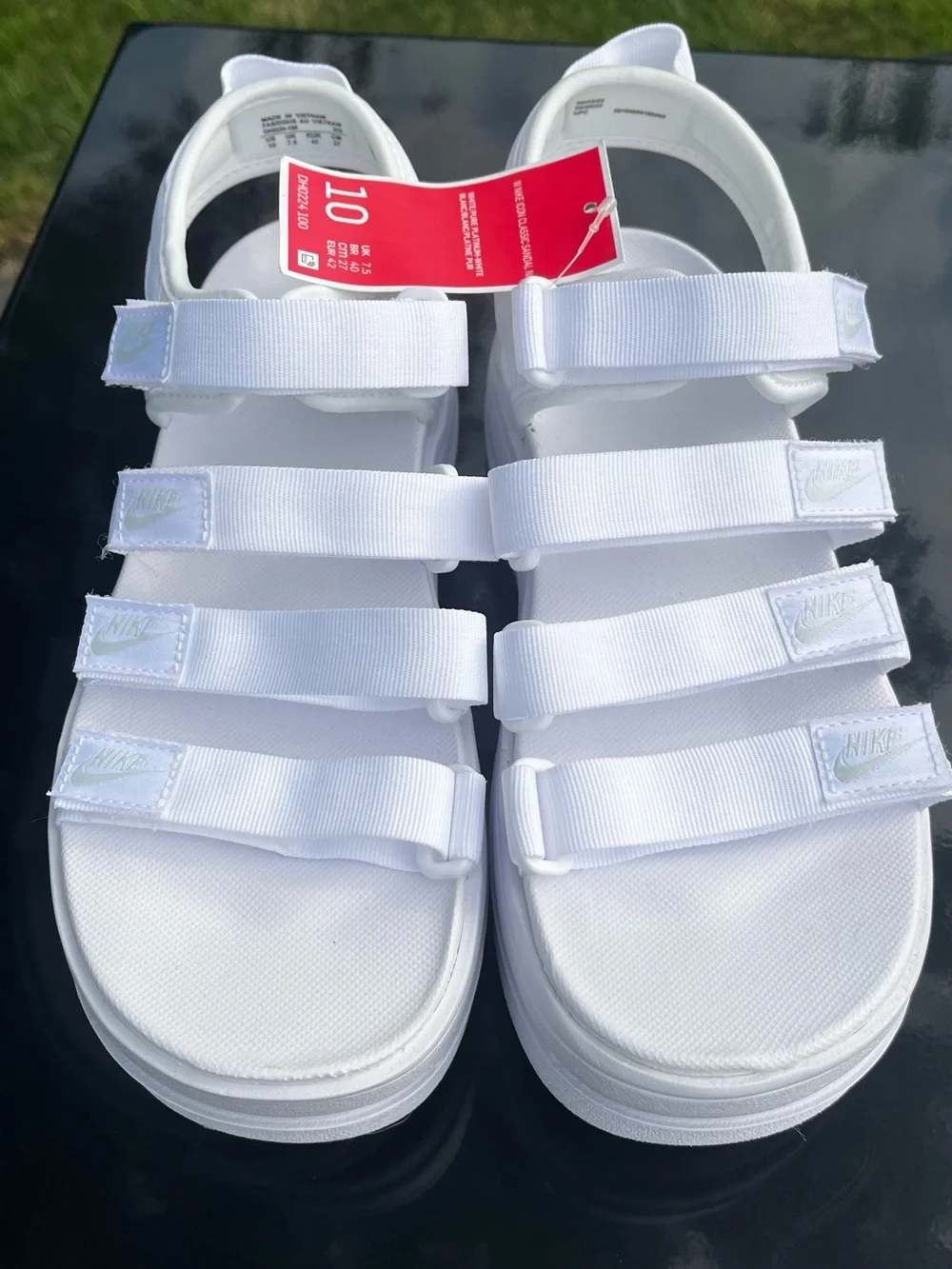 Nike Icon Classic Platform White Strappy Sandals size 10